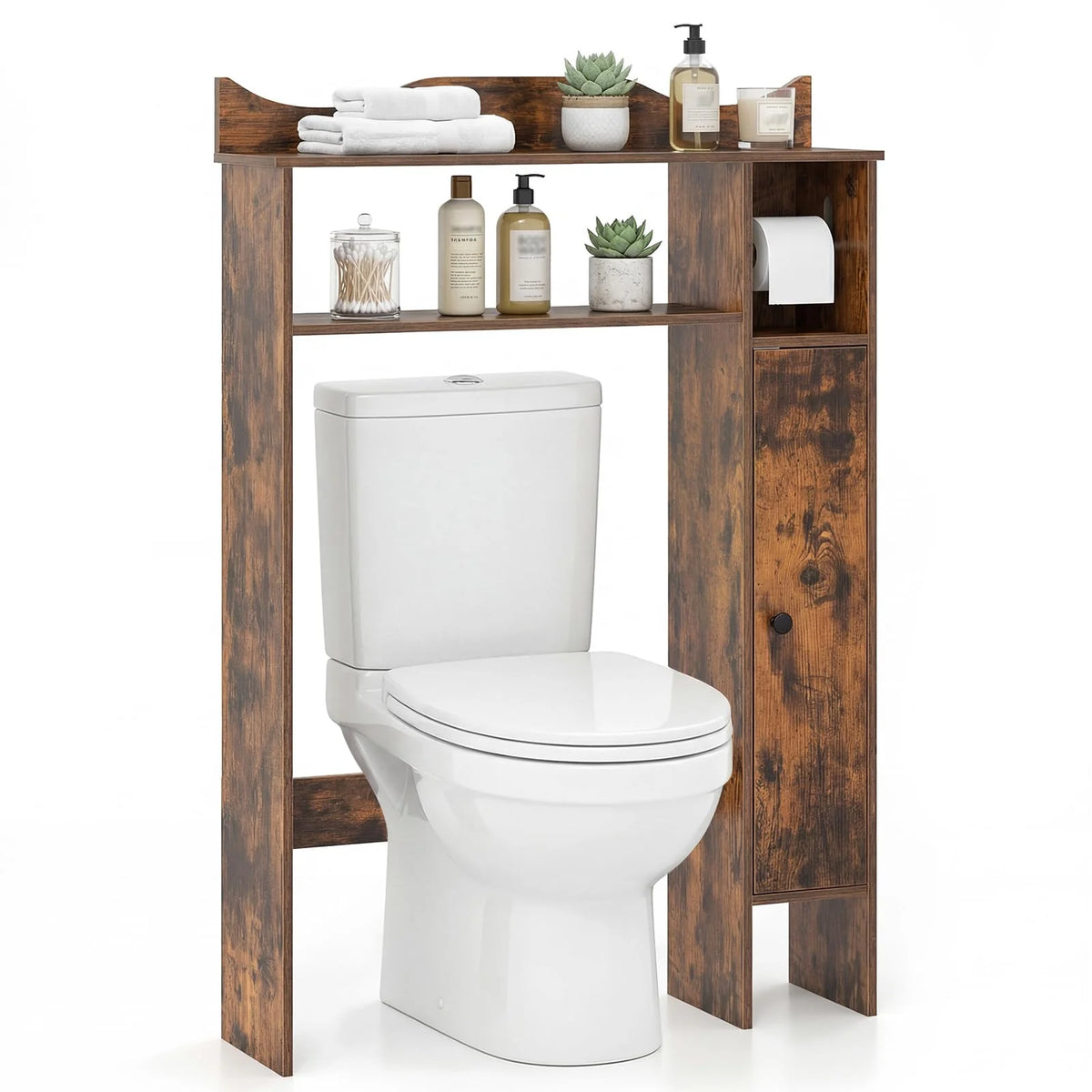 Tangkula Over the Toilet Storage Cabinet with Toilet Paper Holder & Adjustable Shelves - Product image 8