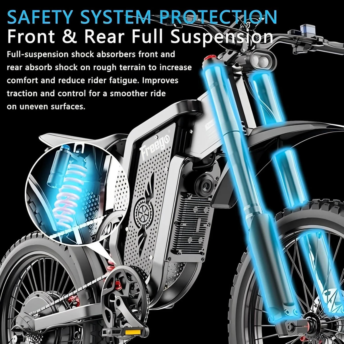 40MPH Electric Bicycle, Dual - Mode Electric Dirt Bike 3000W(Peak)Freego Nova3 Electric Motorcycle Bike for - Product image 9