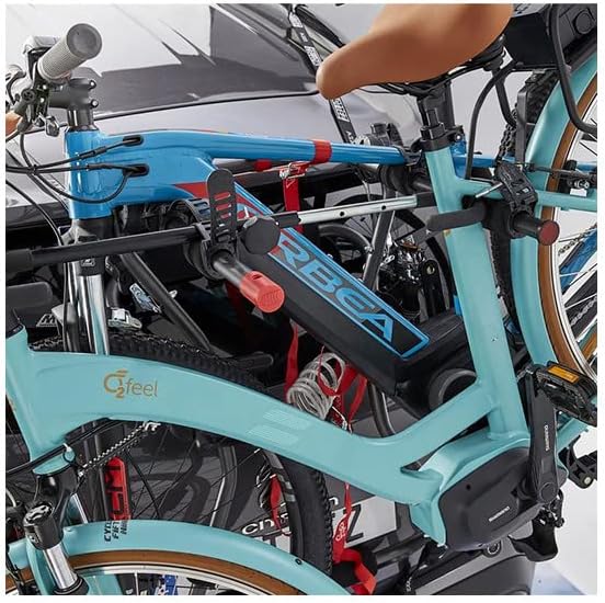 Tailgate Bike Carrier 5 Straps Mottez Shiva 2 Electric Steel 2 Bikes VAE/e Bike (40 kgs Max), Black