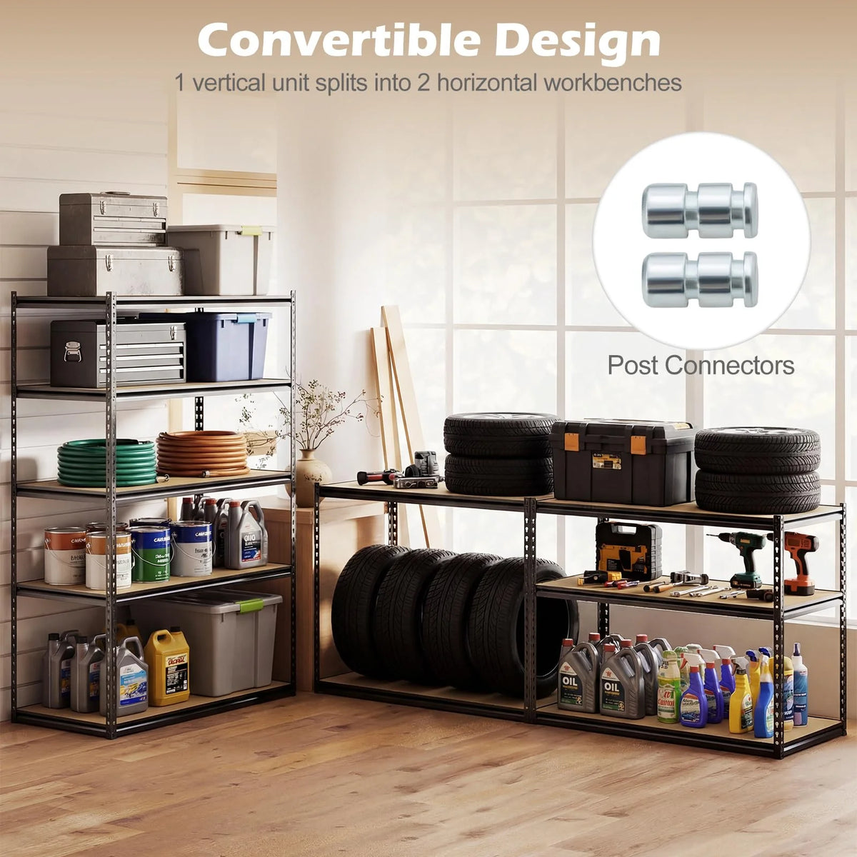 Giantex 5-Tier Metal Storage Shelves w/Adjustable Utility Rack (48" W x 24" D x 72" H) - Product image 6