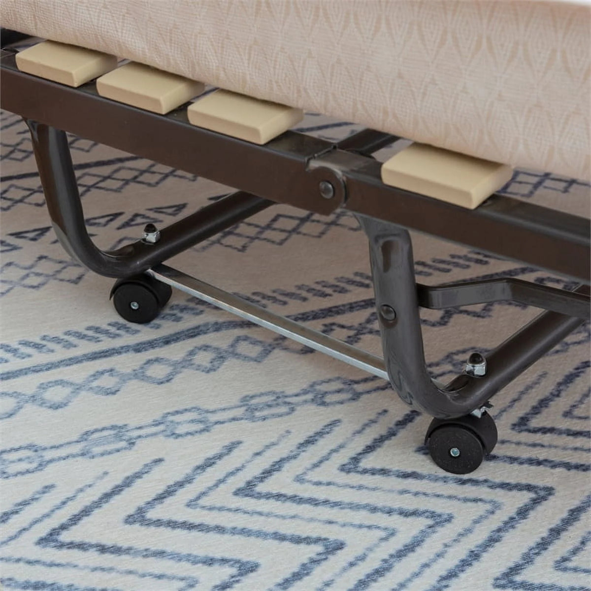 Riverbay Furniture Metal Folding Bed with Memory Foam Mattress in Beige - Product image 15