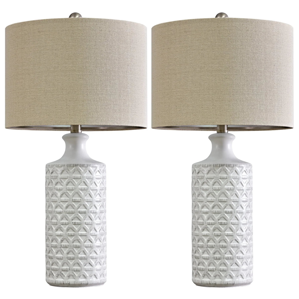 Oneach Ceramic Table Lamps for Living Room 24.75" Modern Farmhouse Bedside Nightstand Lamp Set of 2 for - Product image 8