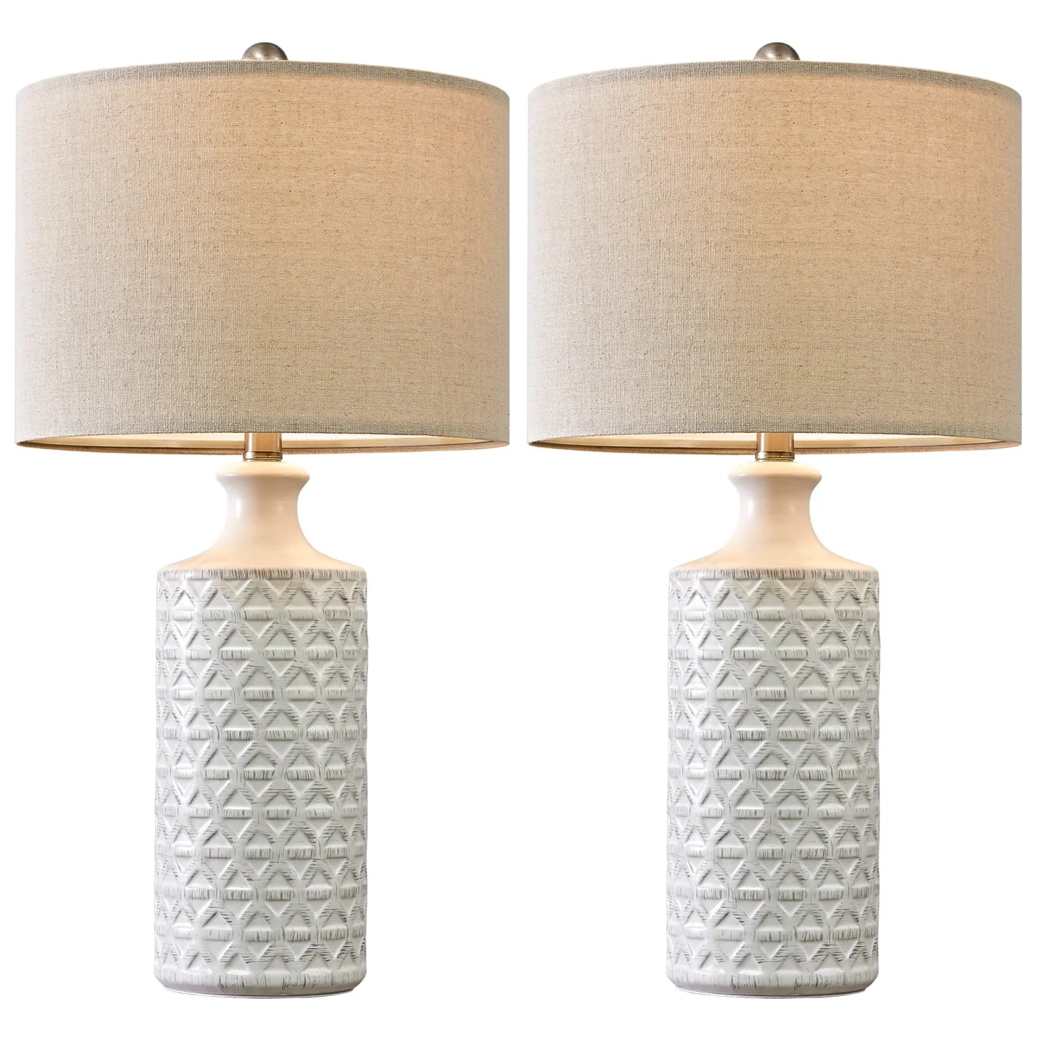 Oneach Ceramic Table Lamps for Living Room 24.75" Modern Farmhouse Bedside Nightstand Lamp Set of 2 for - Product image 7