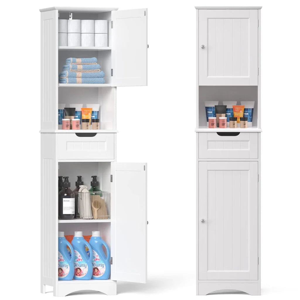 Aiho 67"h Bathroom Storage Cabinet with 2 Doors and 1 Drawer for Bathroom, Bedroom, Kitchen - Product image 1