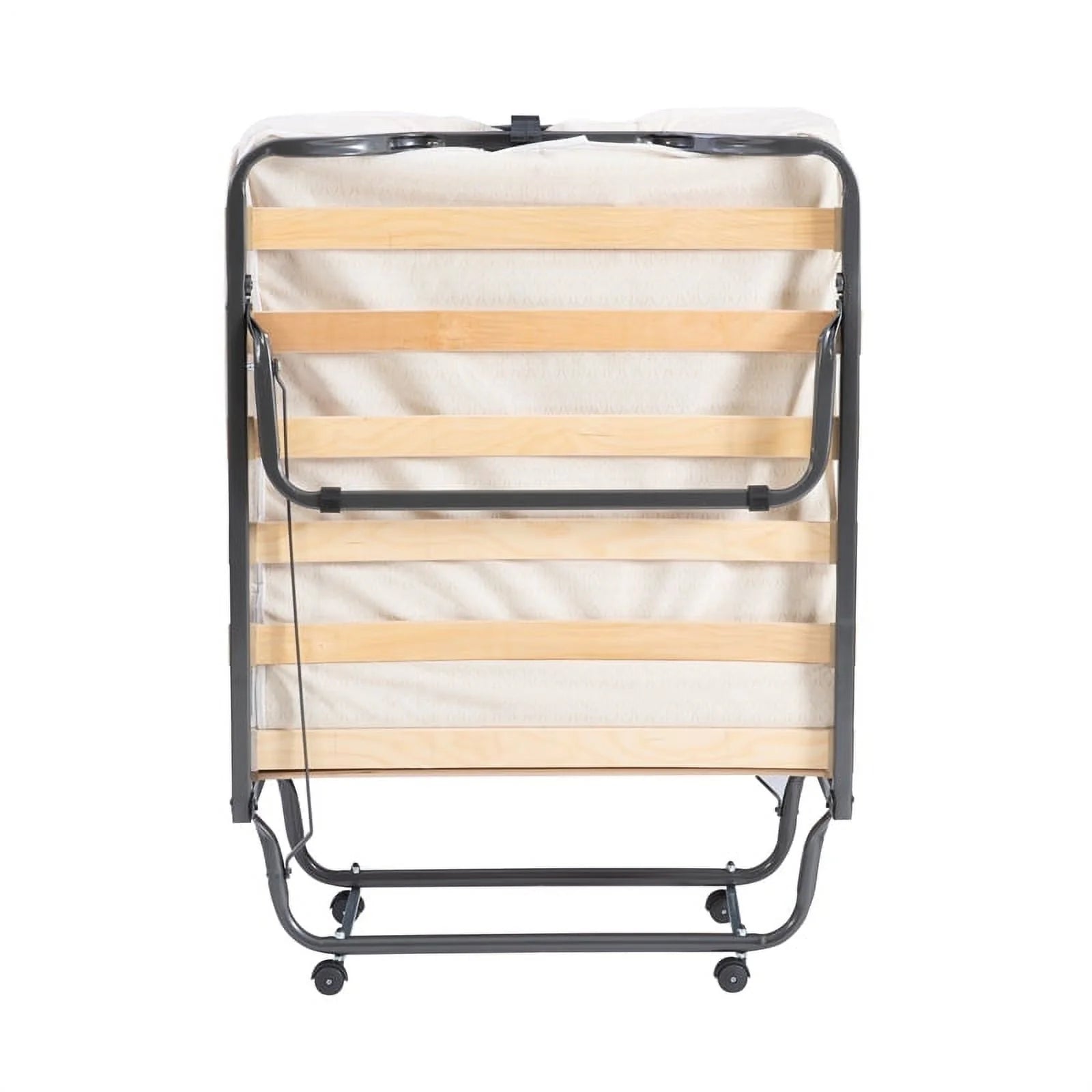 Riverbay Furniture Metal Folding Bed with Memory Foam Mattress in Beige - Product image 4