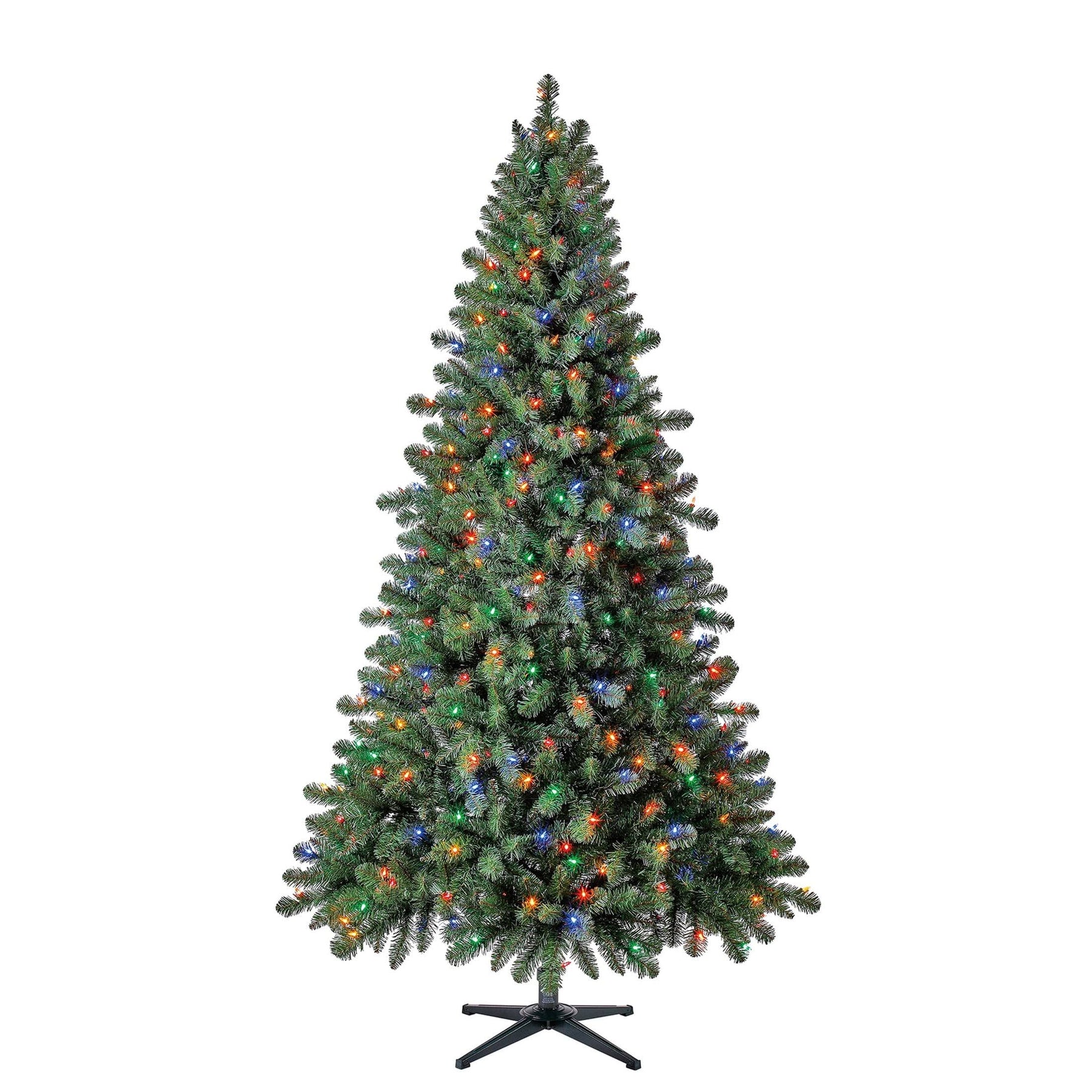 7 ft Pre-Lit Duncan Fir Artificial Christmas Tree, Multi-Color LED Lig - Product image 1
