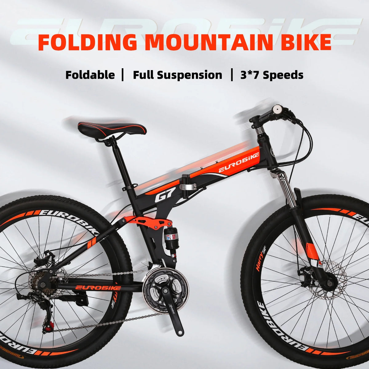 Eurobike 27.5" Full Suspension Folding Mountain Bike Foldable Frame Bicycle Disc Brakes Men or Women Bikes - Product image 9