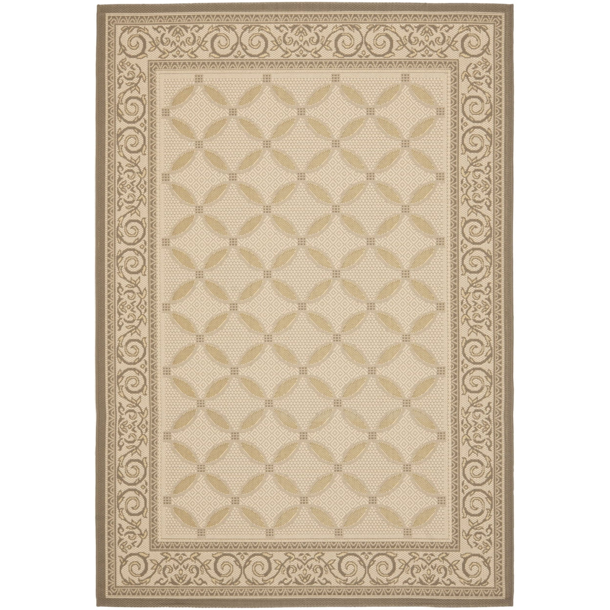SAFAVIEH Courtyard Cohen Bordered Indoor/Outdoor Area Rug, Dark Beige/Beige, 9' x 12' - Product image 6