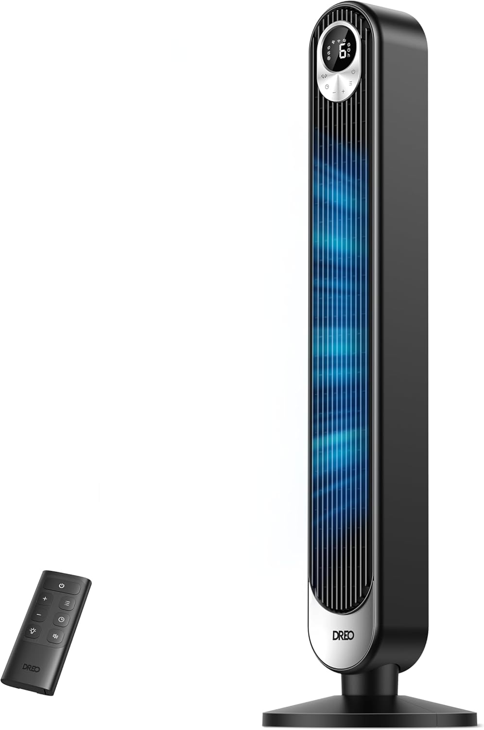 Dreo Quiet Tower Fan, Powerful Speed ​​7.92 m/s, 106cm Tower Fans with Remote Control, 6 Speeds, 4 Modes, 12H Timer, 90° Oscillating for Large Bedroom