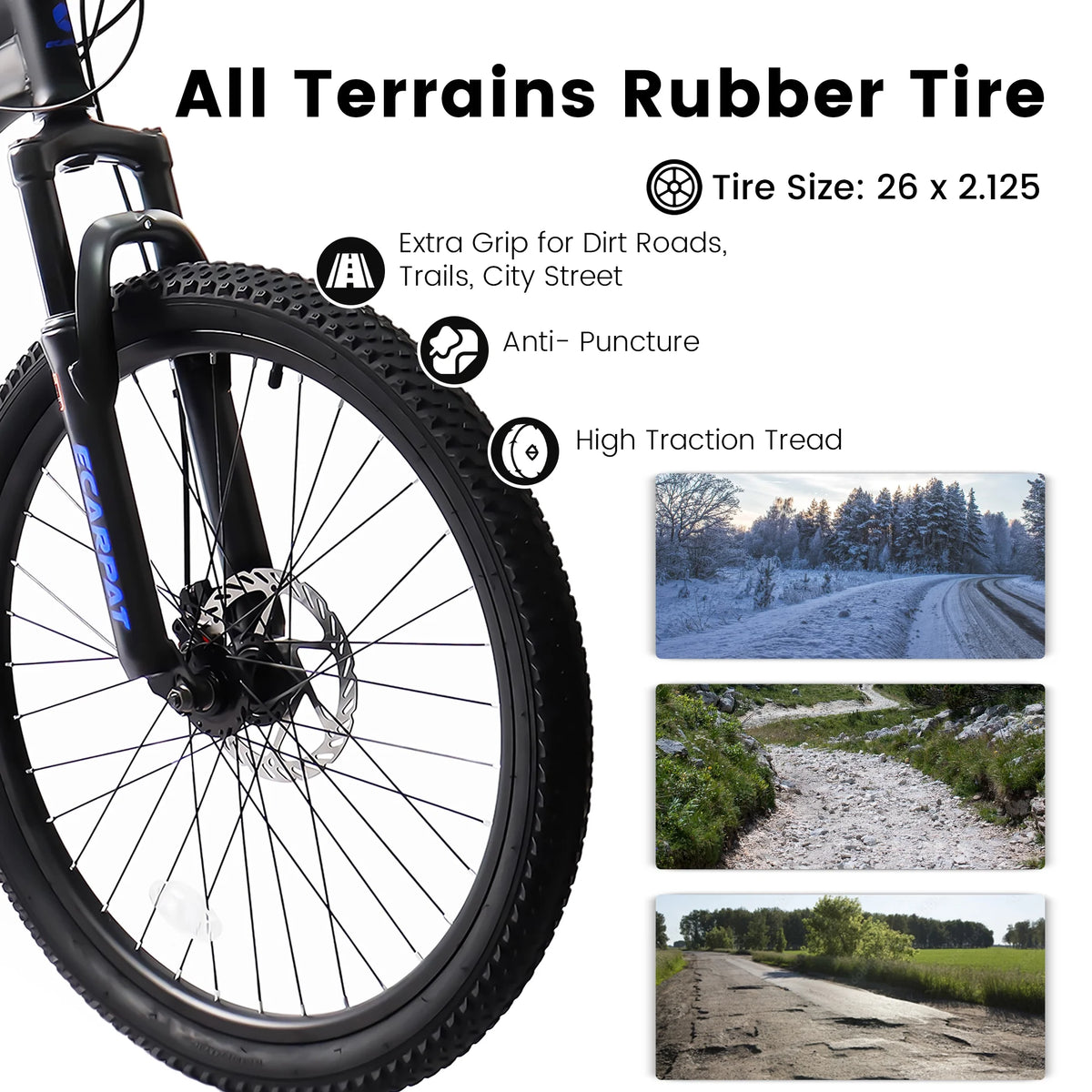 A2660 26 in Mountain Bike, 21 - Speed Disc Brakes, Durable Frame, Front, Rear Dual - Shock Absorption - Product image 2