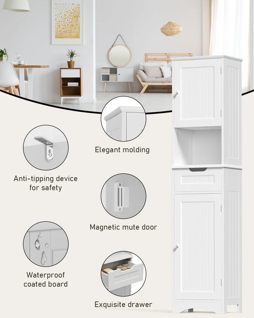 Aiho 67"h Bathroom Storage Cabinet with 2 Doors and 1 Drawer for Bathroom, Bedroom, Kitchen - Product image 9