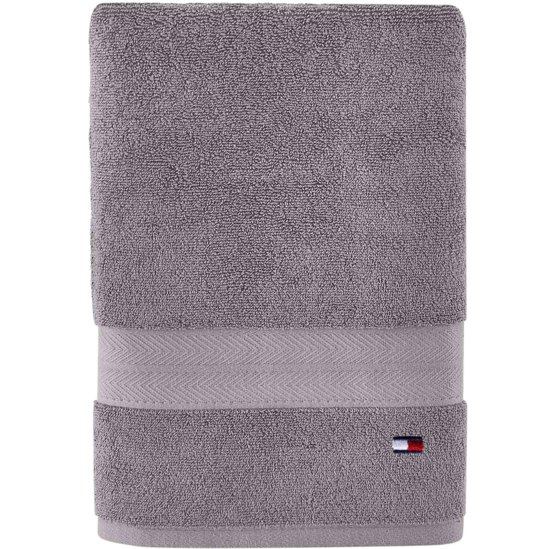 Tommy Hilfiger Steel Grey Modern American Solid Cotton Bath Towel, US 30"x 54" - Product image 1