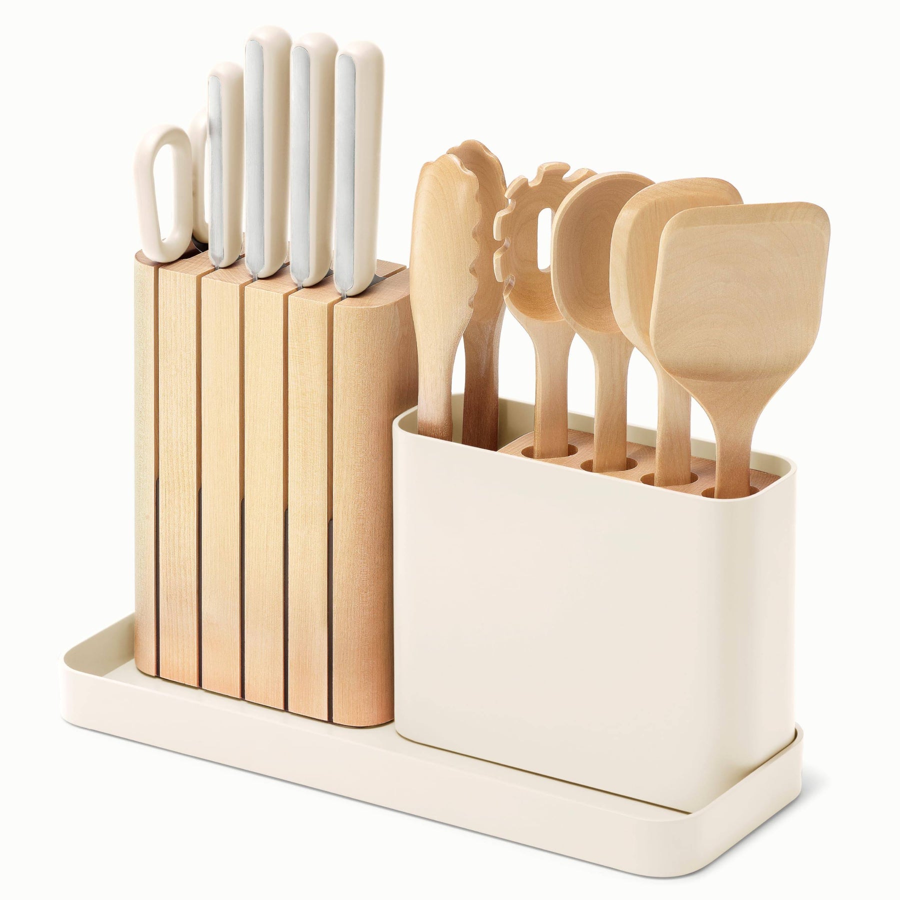 Caraway 14-Piece Knife & Utensils Prep Set in Cream - Product image 1