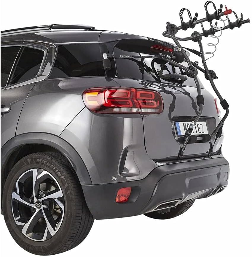 Tailgate Bike Carrier 5 Straps Mottez Shiva 2 Electric Steel 2 Bikes VAE/e Bike (40 kgs Max), Black