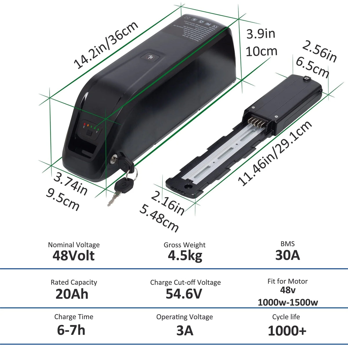 48V 20AH Ebike Battery 48V Lithium Battery 48V Battery with Charger for 750W - Product image 3