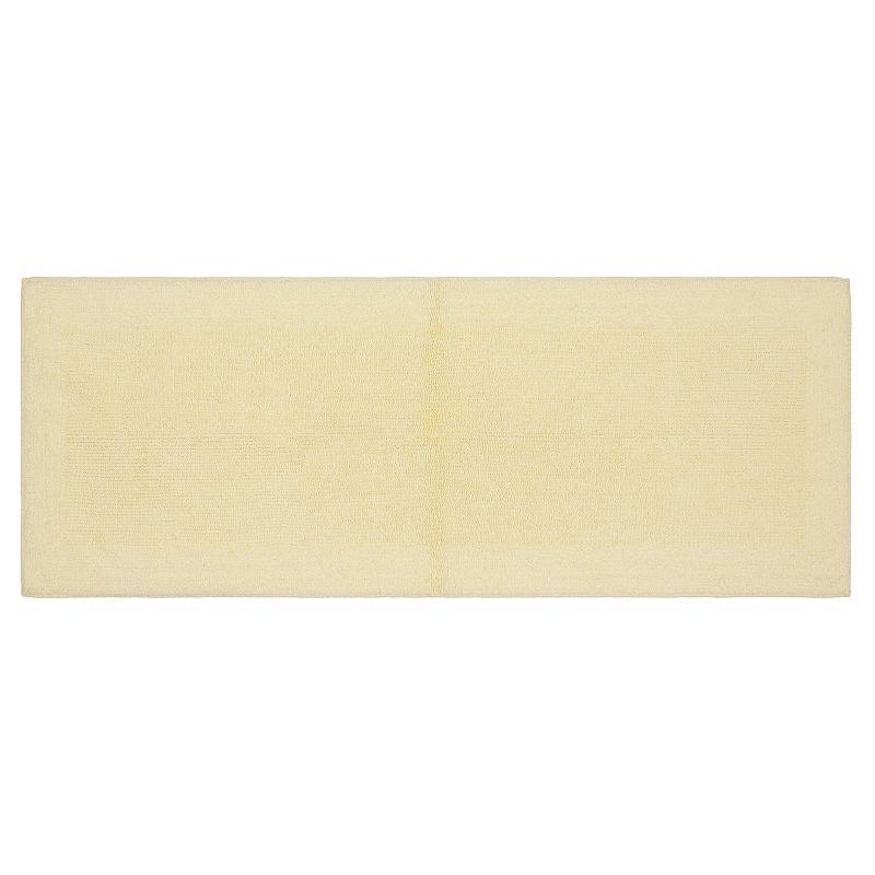 Sonoma Goods for Life Cotton Reversible Solid Border Bath Rug Runner Yellow 22X60 - Product image 1
