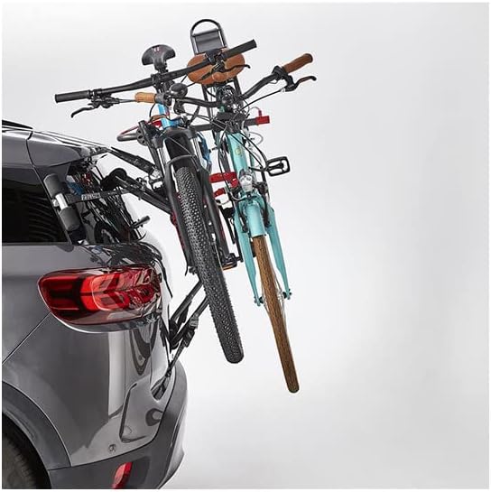 Tailgate Bike Carrier 5 Straps Mottez Shiva 2 Electric Steel 2 Bikes VAE/e Bike (40 kgs Max), Black