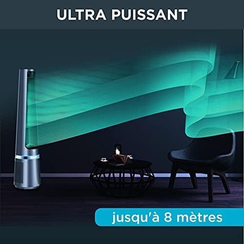 Rowenta Eclipse 2-in-1 Purifying fan, Ventilates and filters the air, Fine particles, 32 dB (A), Powerful, Oscillation, 12 speeds, Timer, Delayed start QU5030F0
