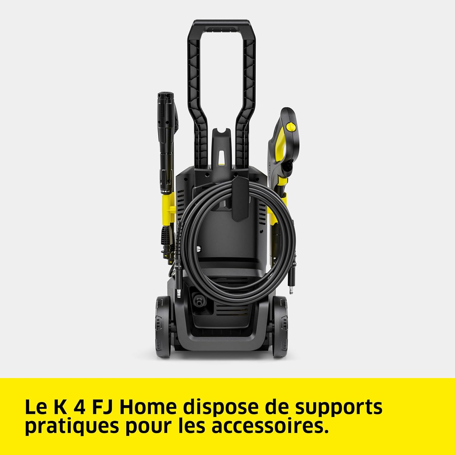 Kärcher K 4 FJ Home High Pressure Washer, Max. Pressure 130 bar, Flow rate: 420 l/h, Surface area: 30 m²/h, Water filter, Weight: 5.7 kg, HP gun, Rotabuse, Vario Power lance, Foam nozzle, Home Kit