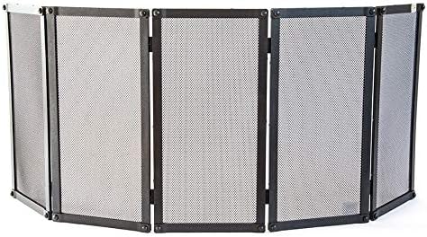 Wrought iron guardrail for fireplace 120 cm - 5 panels