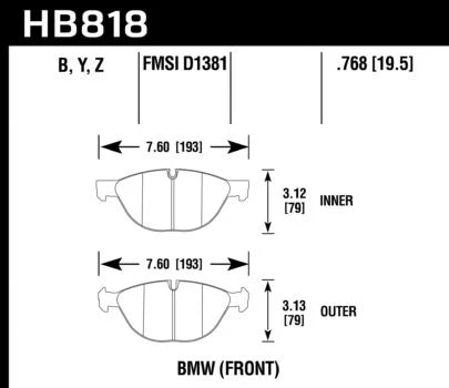 Hawk Performance HB818 Series Brake Pad