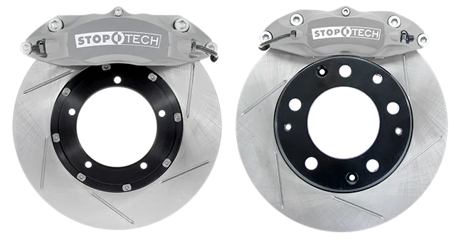 StopTech 84-89 Porsche 911 Level 1 Street Rear BBK with Yellow ST42 Calipers 290x24 Slotted Rotors