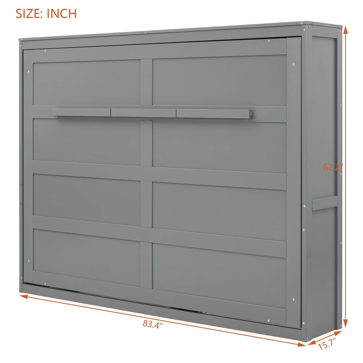 Harper & Bright Designs Full Size Murphy Bed Space - Saving Foldable Wooden Wall Bed with a Shelf for Guest - Product image 2