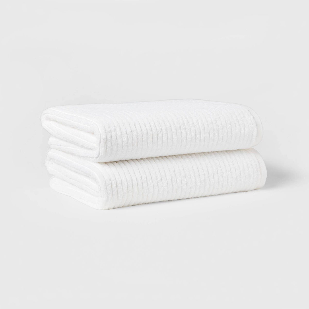 2pk Quick Dry Ribbed Bath Towel Set - Threshold - Product image 1