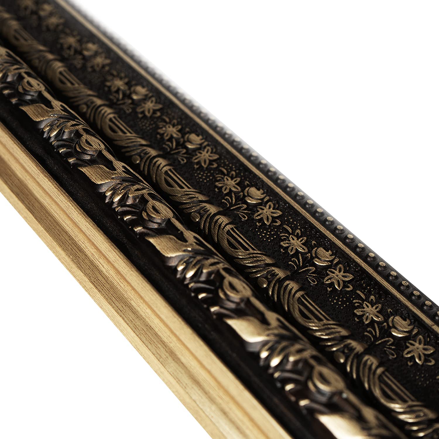 H - A Black&Gold Framed Rectangle Bathroom Mirrors for Wall, Mounted Vintage Mirror Vertical or Horizontal - Product image 7