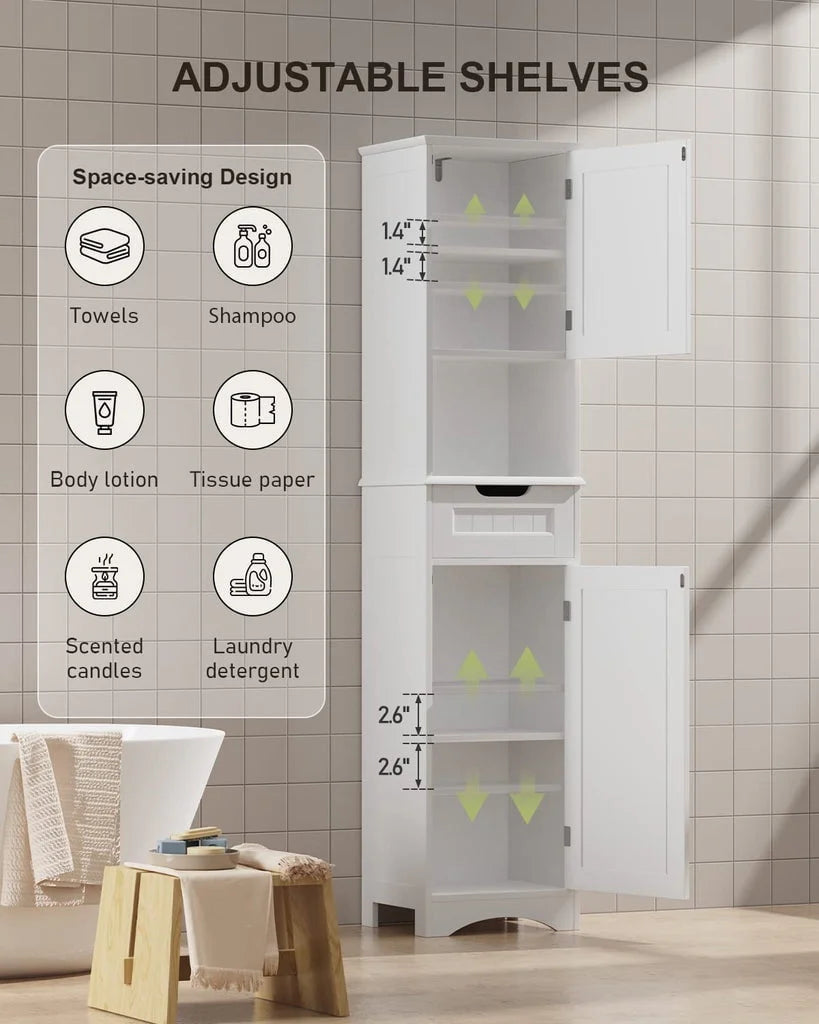 Aiho 67"h Bathroom Storage Cabinet with 2 Doors and 1 Drawer for Bathroom, Bedroom, Kitchen - Product image 8