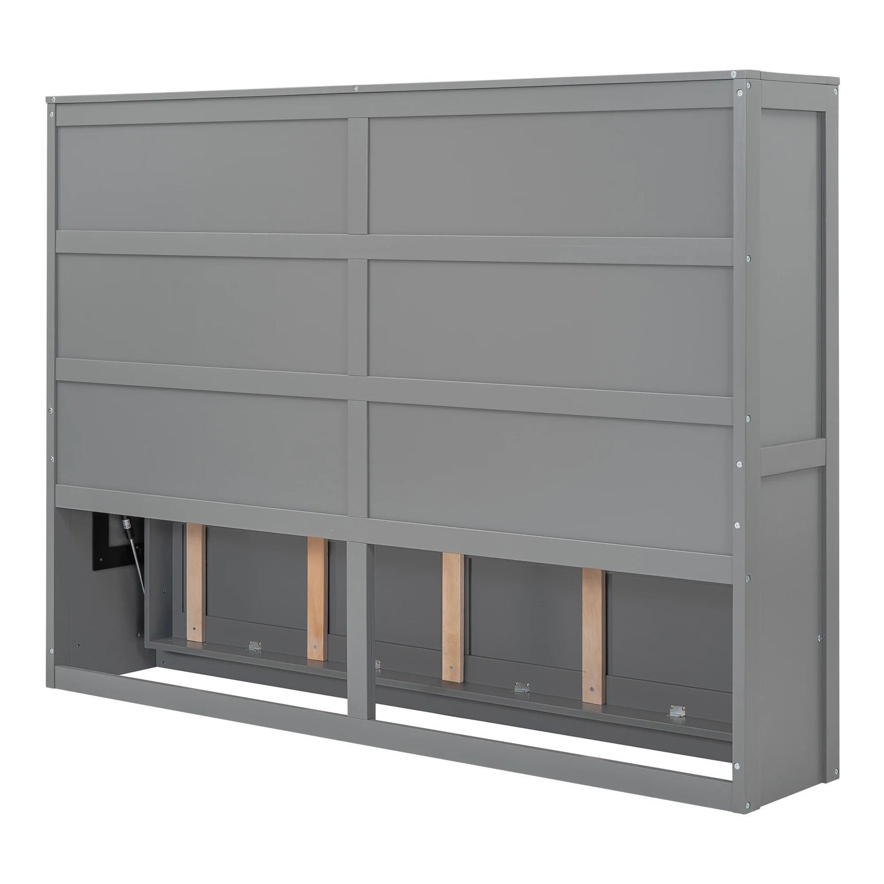 Harper & Bright Designs Full Size Murphy Bed Space - Saving Foldable Wooden Wall Bed with a Shelf for Guest - Product image 7