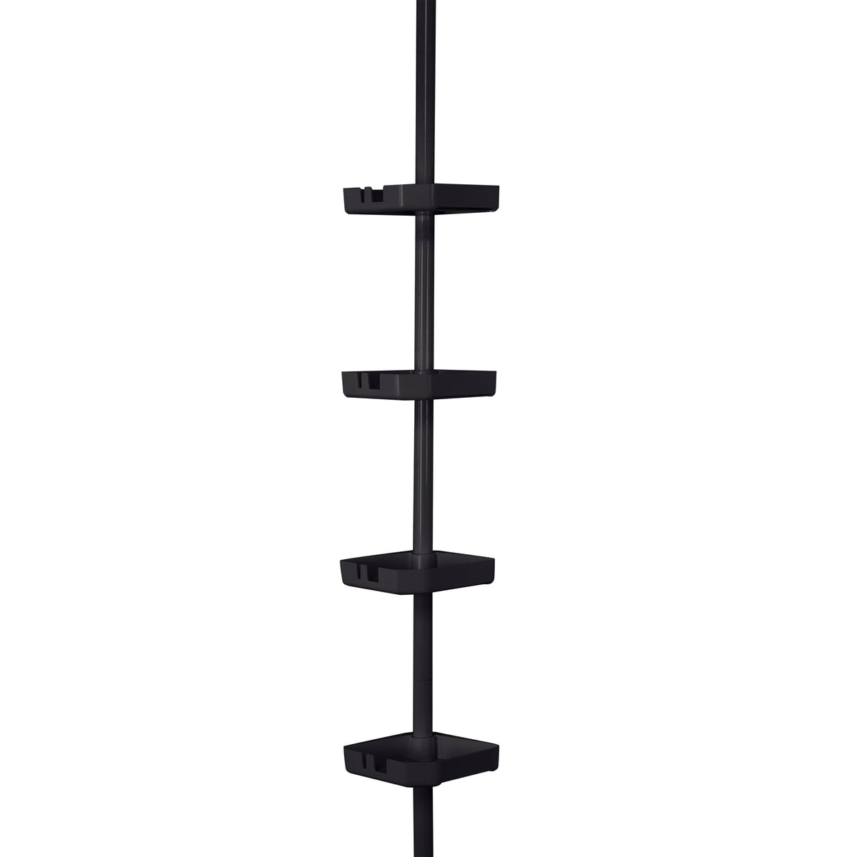 Bath Bliss 4 Tier Tension Corner Shower Organizer Caddy, Matte Black - Product image 1