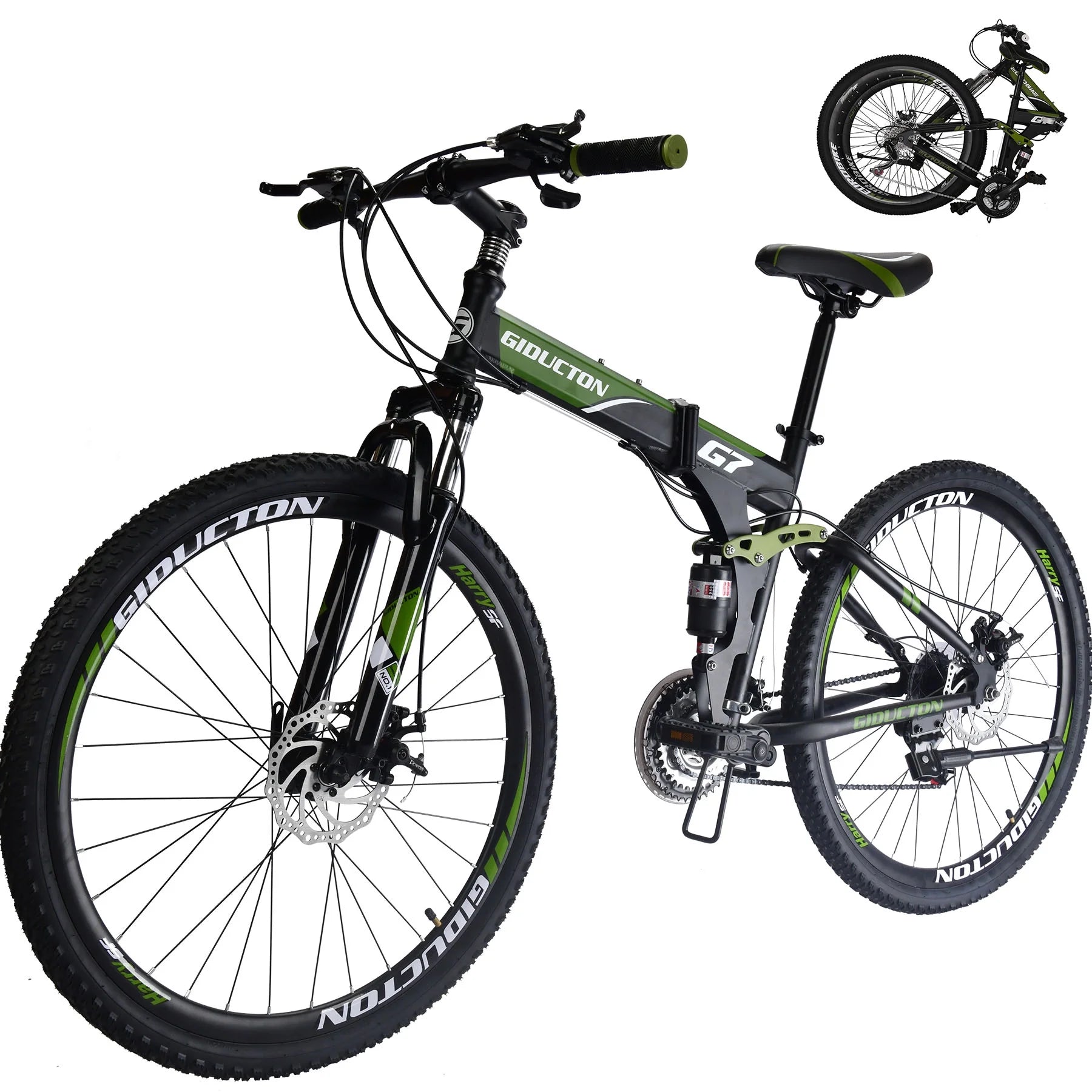 Eurobike 27.5" Full Suspension Folding Mountain Bike Foldable Frame Bicycle Disc Brakes Men or Women Bikes - Product image 2