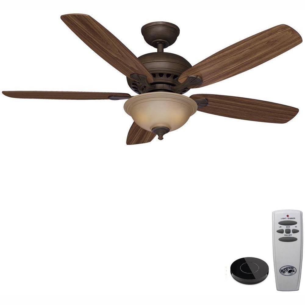 Hampton Bay Southwind 52 in. LED Venetian Bronze Ceiling Fan with Light Kit Works with Google Assistant and - Product image 1