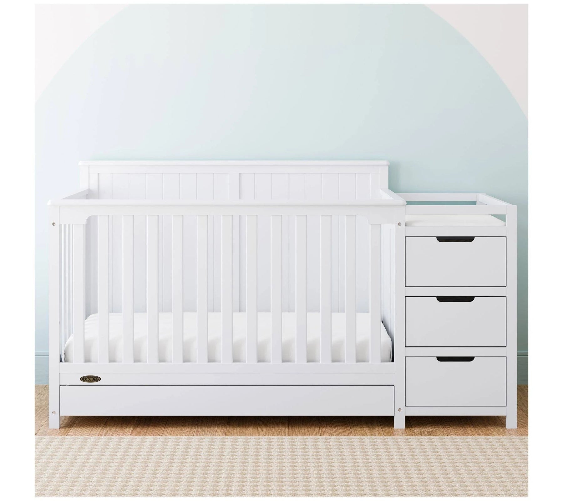 Graco Hadley 5-in-1 Convertible Crib and Changer with Drawer Pebble G - MadeInUSA - Product image 5