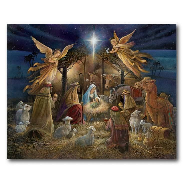 Courtside Market Nativity Scene Christmas Canvas Wall Art, 20x24 - Product image 1