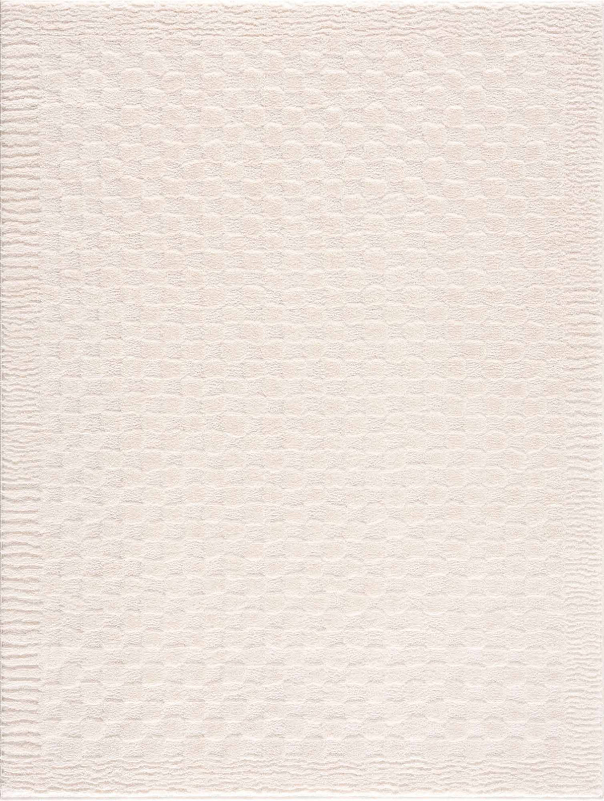 Hauteloom Leryn Ivory Checkered Area Rug | Area Rug for Living Room, Bedroom | Ivory Checkered Rug - 5'3" x 7' Rectangle