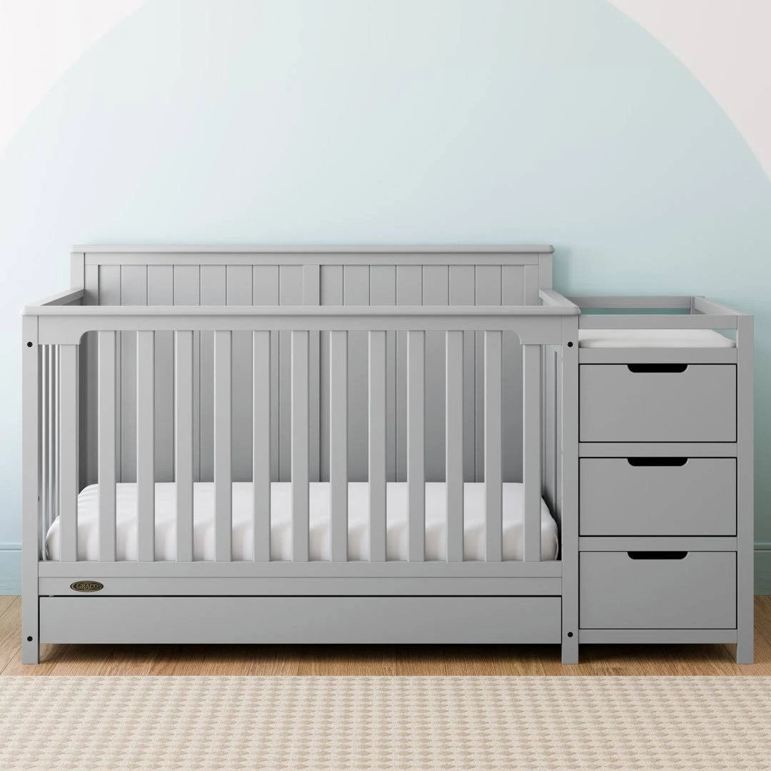 Graco Hadley 5-in-1 Convertible Crib and Changer with Drawer Pebble G - MadeInUSA - Product image 6