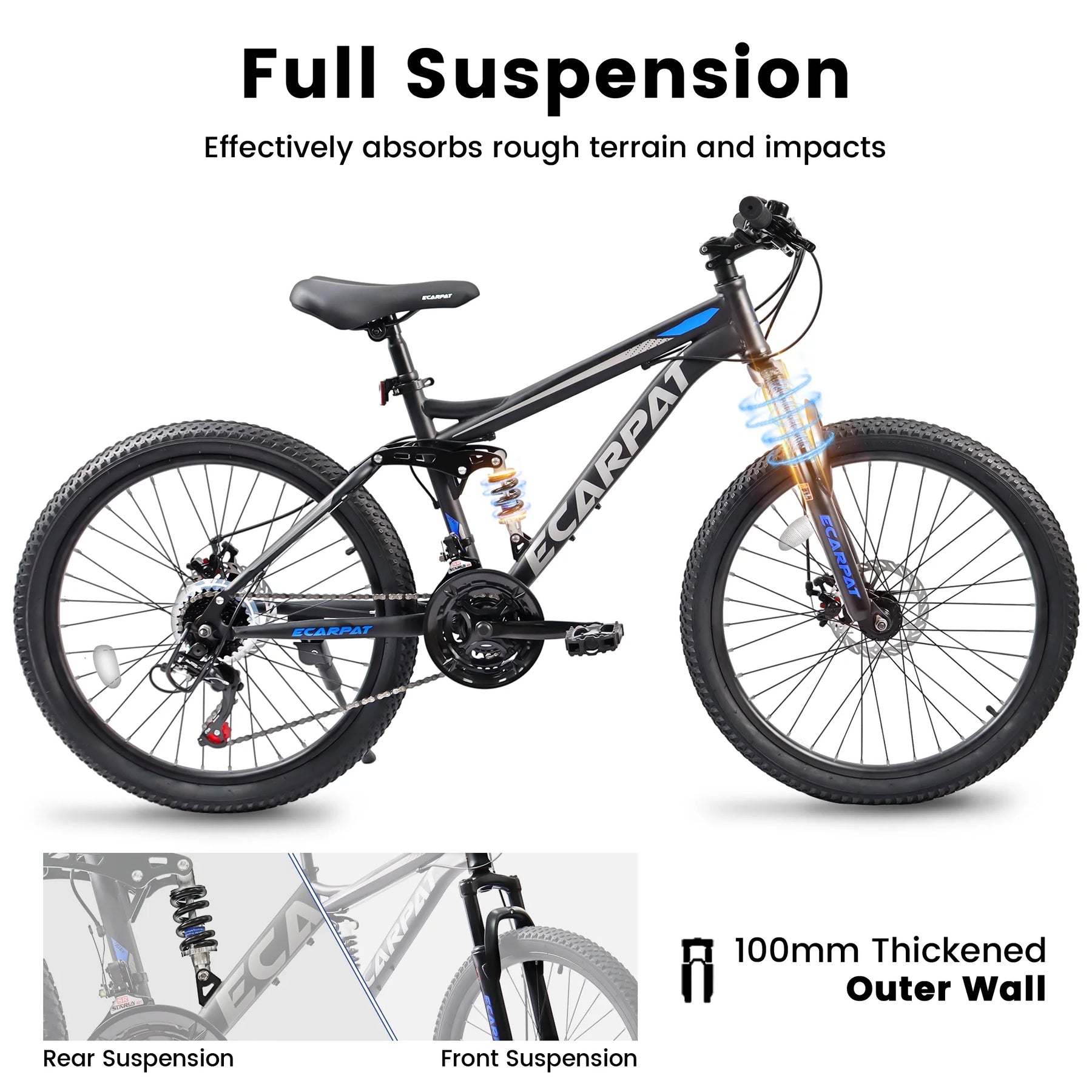 26 in Mountain Bike - 21 - Speed with Disc Brakes, Durable Frame, Front & Rear Dual - Shock Absorption - Product image 3