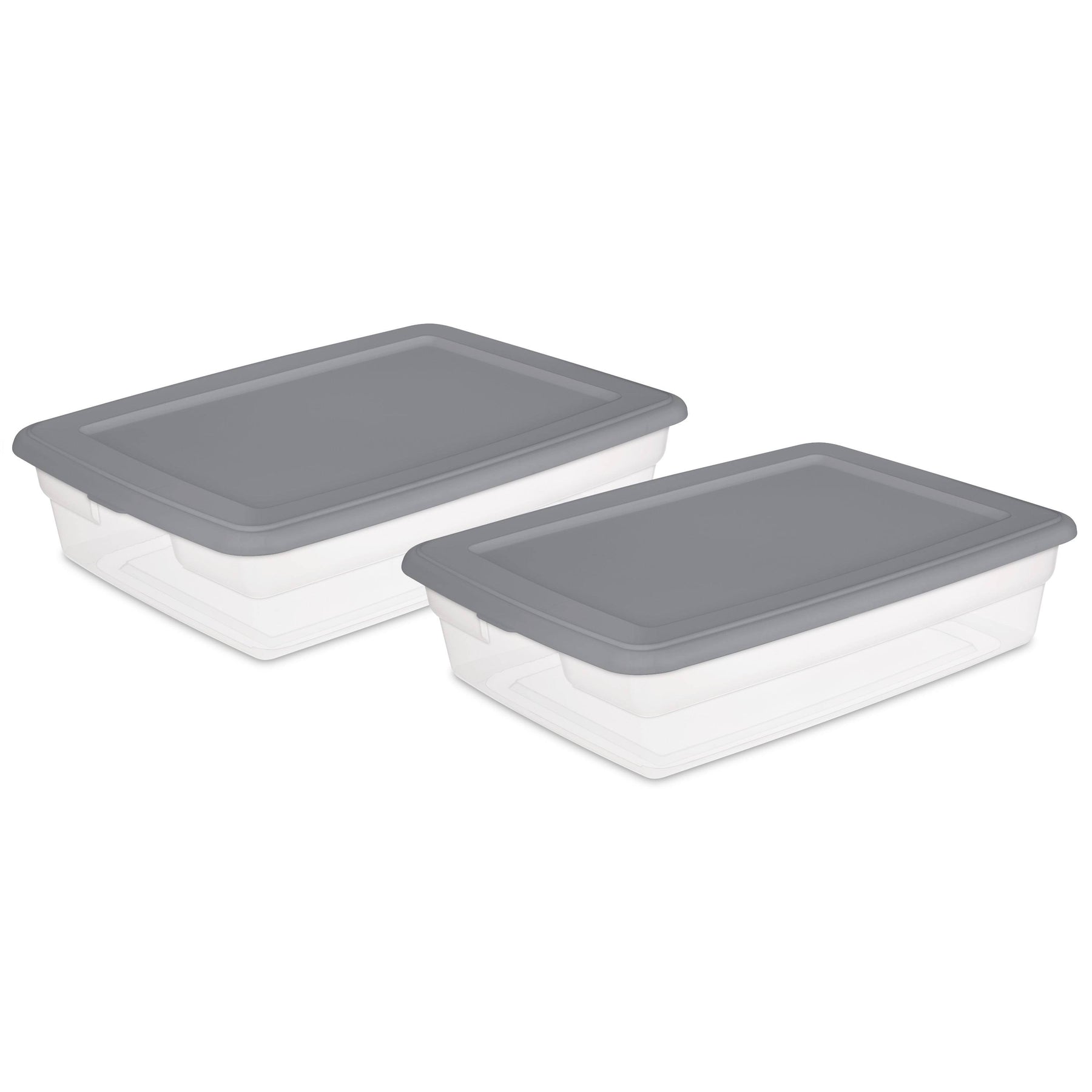 Sterilite Set of (2) 28 Qt. Storage Boxes Plastic, Titanium - Product image 1