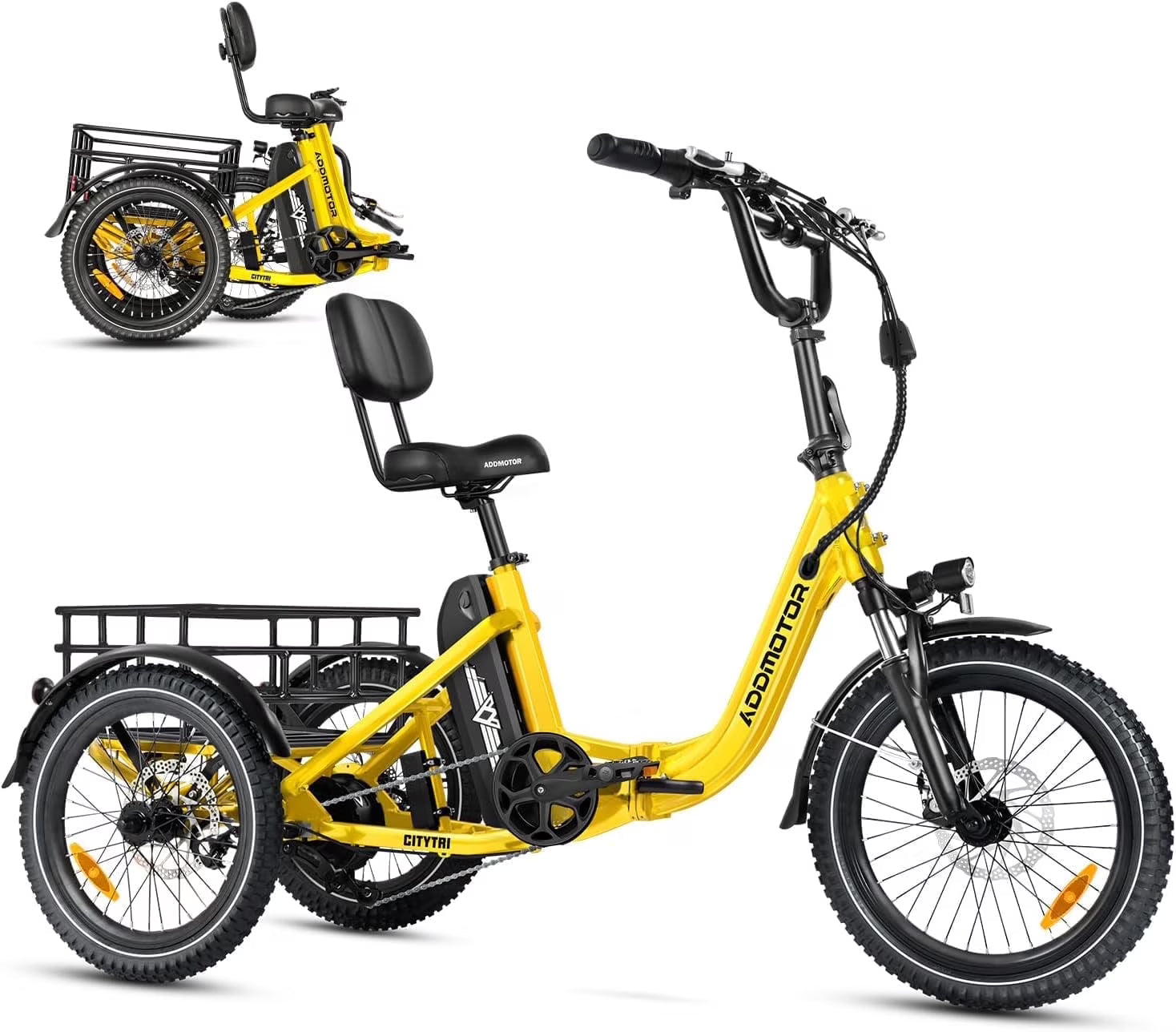 Addmotor Folding Electric Trike, 90MI Electric Tricycle for Adults, 750W 48V 20ah - Product image 7