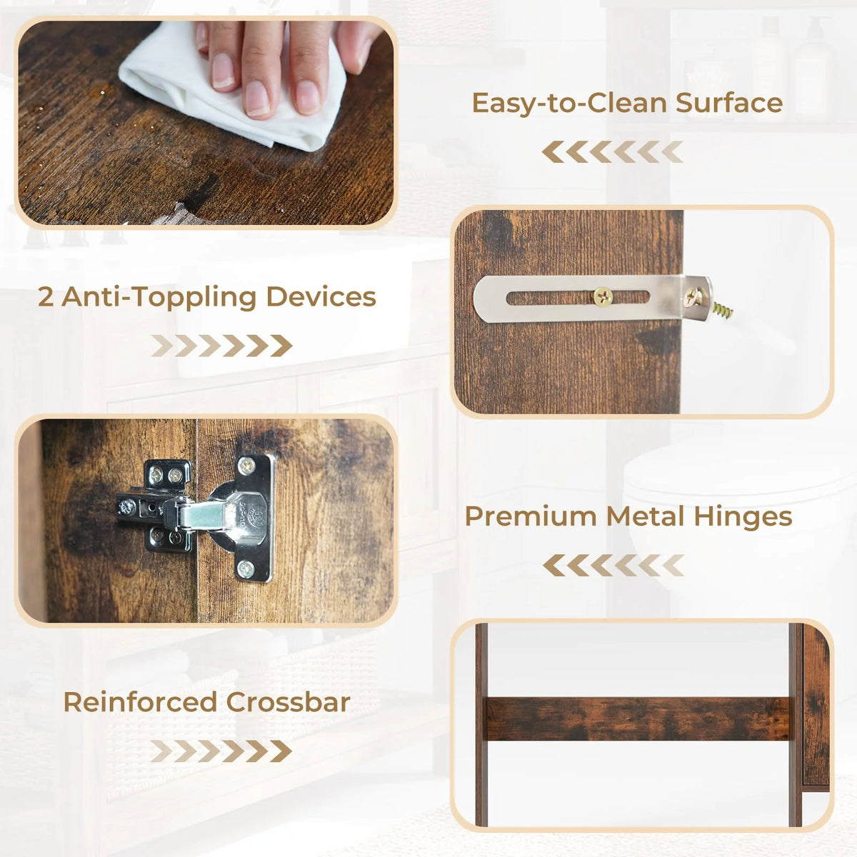 Tangkula Over the Toilet Storage Cabinet with Toilet Paper Holder & Adjustable Shelves - Product image 5