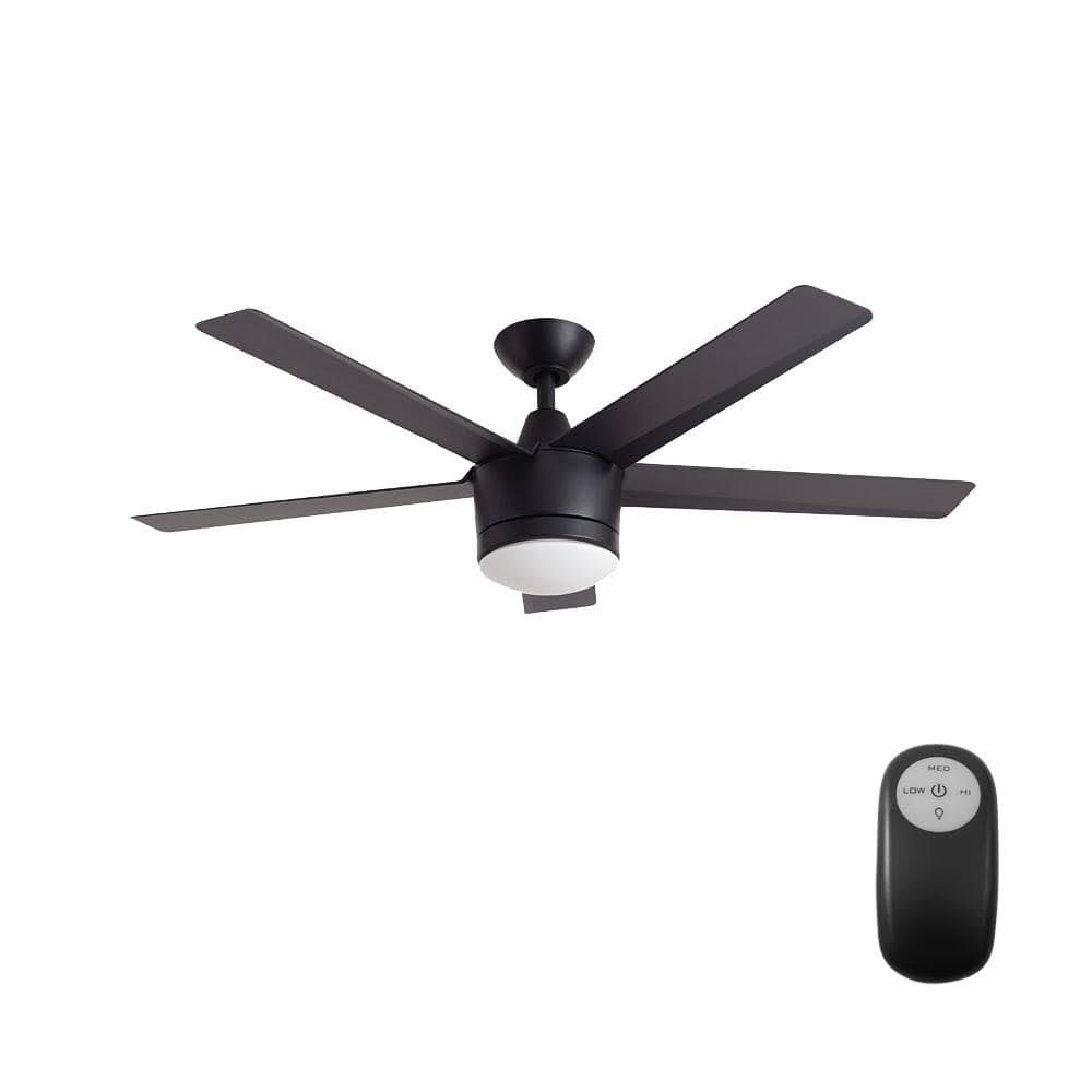 Home Decorators Merwry 52 in. LED Indoor Matte Black Ceiling Fan SW1422MBK - Product image 1