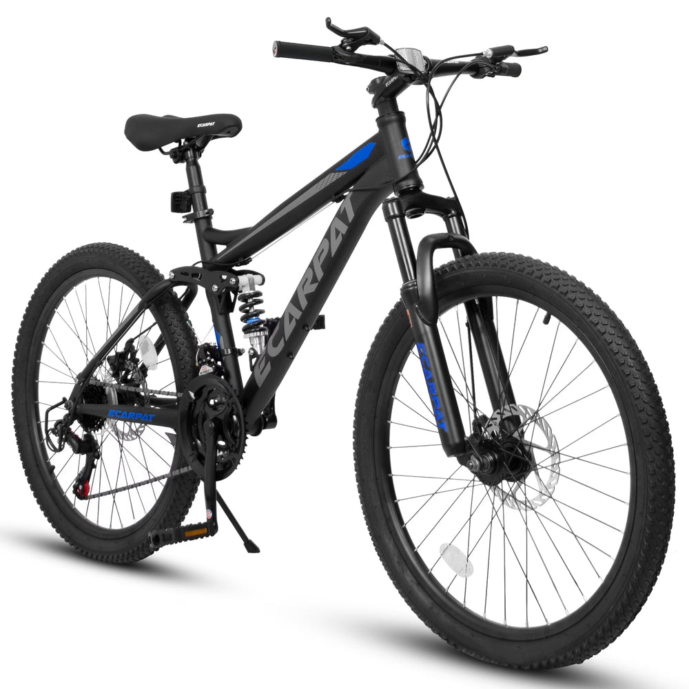 26 in Mountain Bike - 21 - Speed with Disc Brakes, Durable Frame, Front & Rear Dual - Shock Absorption, Unisex for Commuting, Travel