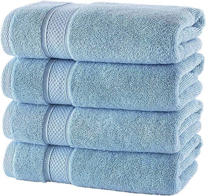 Nova Luxury Linen - Hotel Quality Turkish Towel Set for Bathroom (4 Pcs Washcloth Set, Sky Blue) - Product image 1