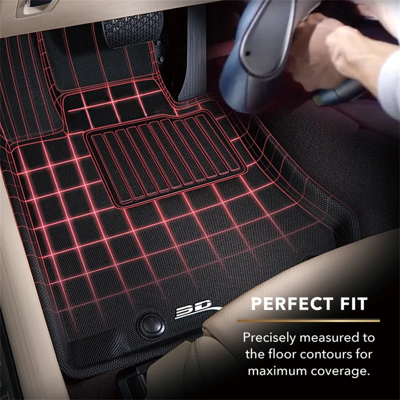 3D MAXpider L1AD02621509 - 2007-2015 Audi Q7 Kagu 2nd Row Floormats - Black